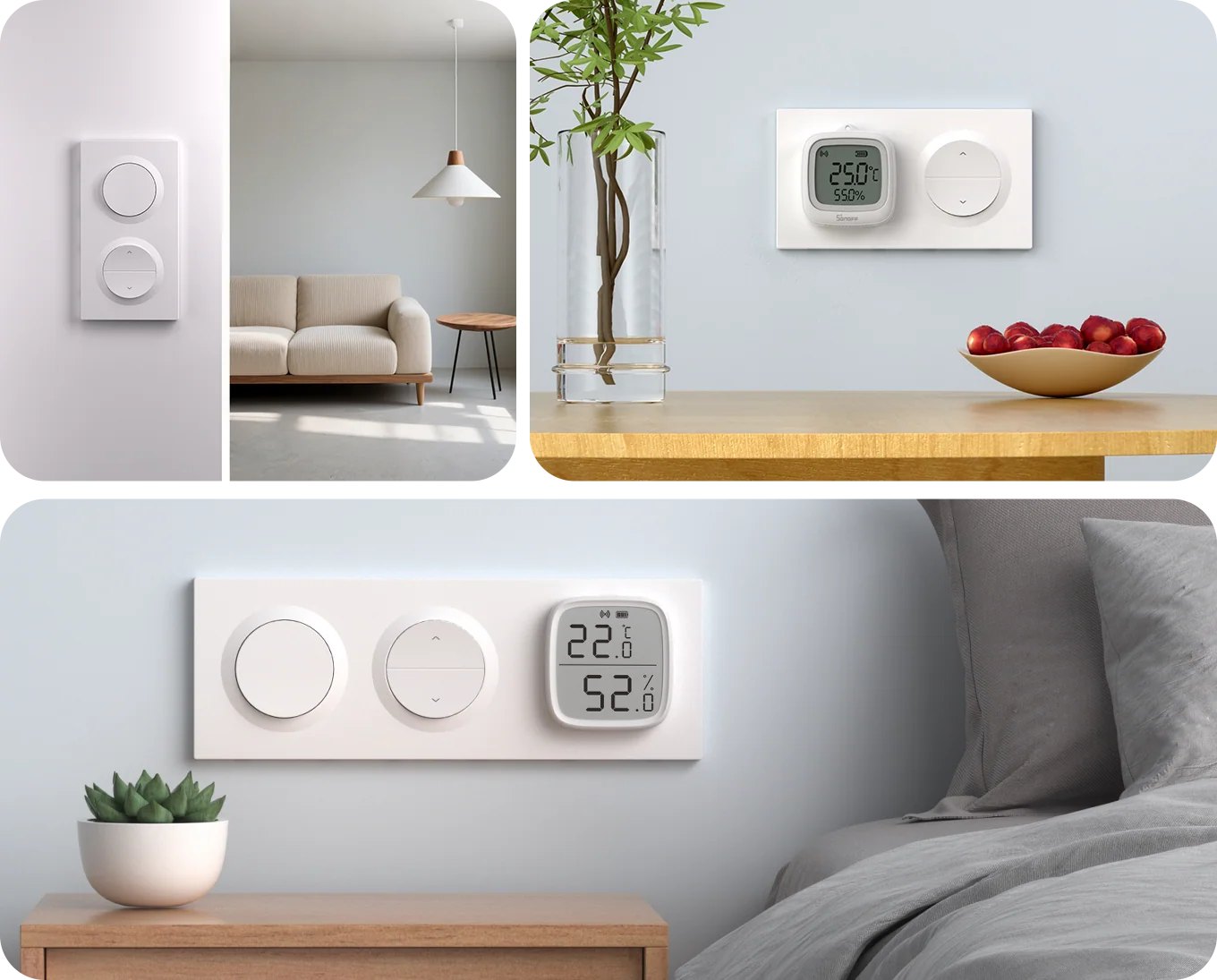 SONOFF Fusion Orb 3-Gang Wall Switch Frame EF3G – No gaps, no misalignment