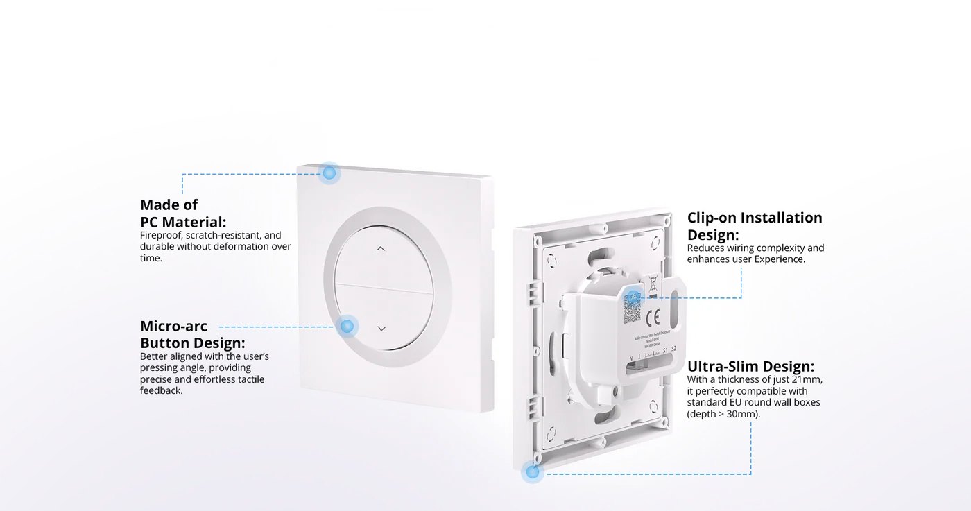 SONOFF Fusion Roller Shutter Wall Switch Enclosure ERBS (for MINI-RBS / MINI-ZBRBS) – A proper shutter switch