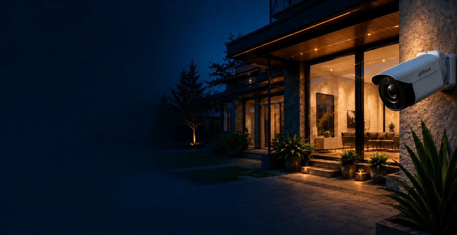 Smart home με κάμερα CCTV εγκατεστημένη εξωτερικά