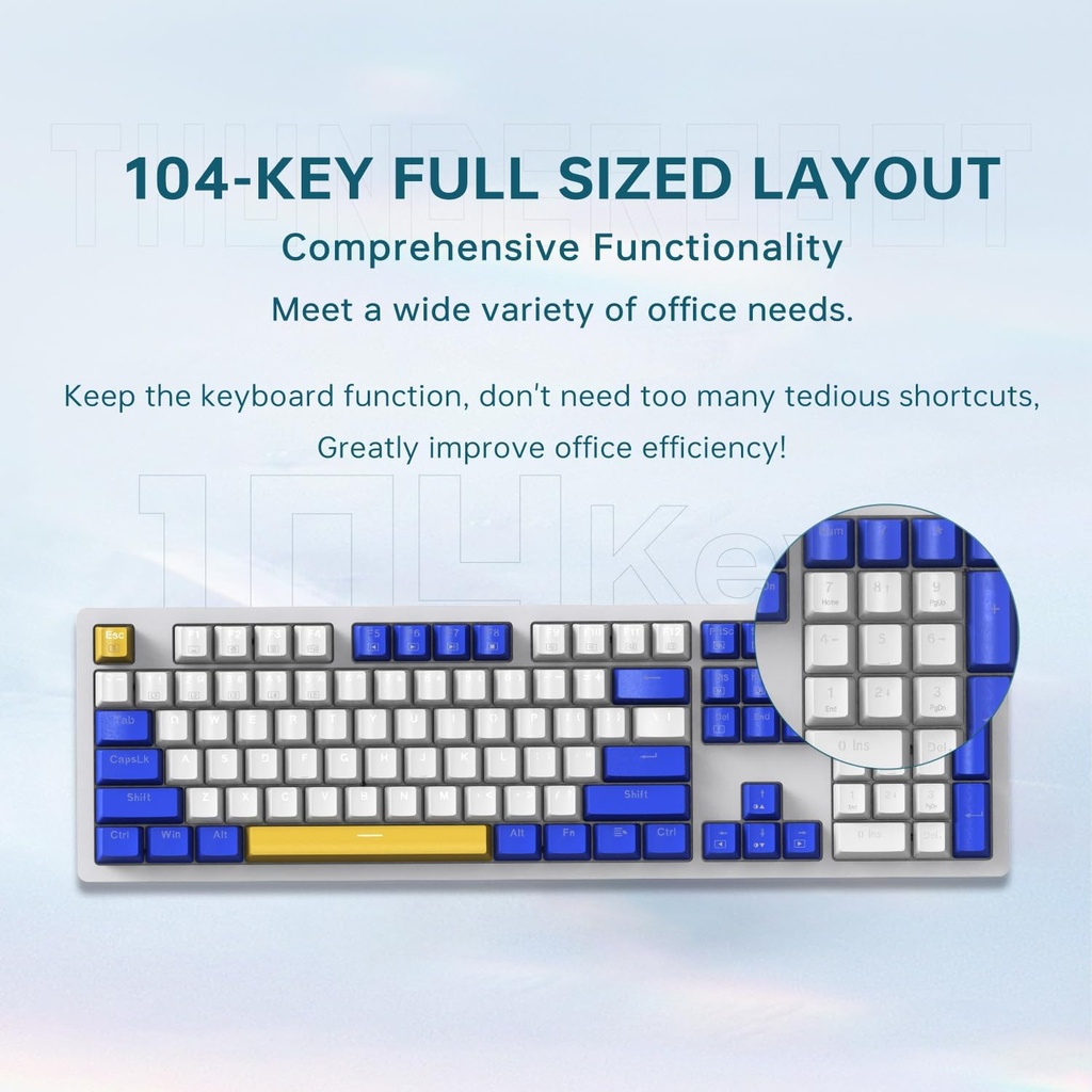 Thunderobot K104 Mechanical Gaming Keyboard 104 Brown Switch Keys