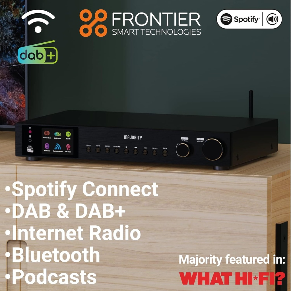 Majority FITZWILLIAM 2 Radio WiFi/BT/USB/FM/LineOut/Display Black
