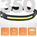 Uniross ULSH07 Headlamp 350LM USB-C Rechargeable, Wide Angle & Motion Sensor