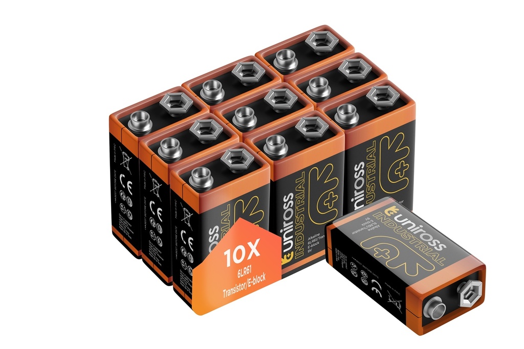 Uniross Alkaline 9V Industrial (Box of 10pcs)