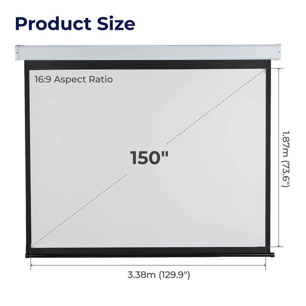 Lumivida Projector Electric Screen 16:9 150” ESAA150