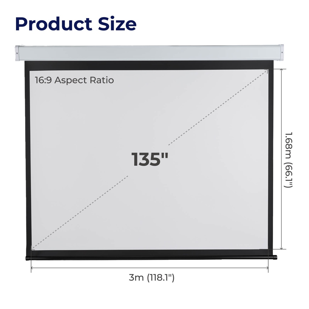 Lumivida Projector Electric Screen 16:9 135” ESAA135