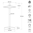 KELU SAKE USB-C Rechargeable IP44 Aluminium Lamp 130LM Sand