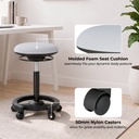 Lumivida Office Stool Ergonomic with Height Adjustable Fabric Upholstered Seat CH04-23 Black