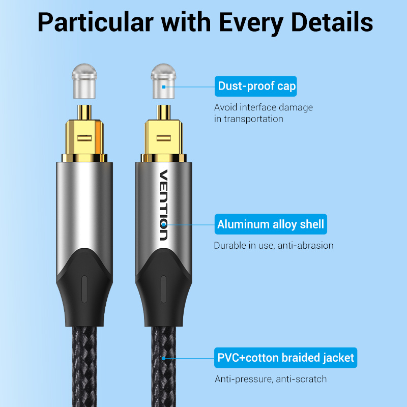 Vention AUDIO Optical Cable Aluminum 5.0m Grey BAVHJ