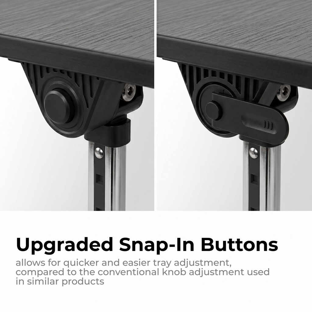 Lumivida Computer Tray Desk Multi-Purpose Foldable Ergonomic 60x34cm LPD01-7 Black