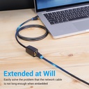 Vention NETWORK Cable CAT8 SFTP M-F Extension 1.5m Black IKHBG