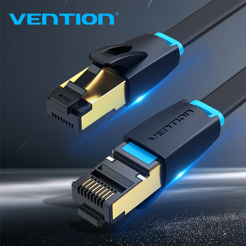 Vention NETWORK Cable CAT8 SFTP Flat 5.0m Black IKCBJ