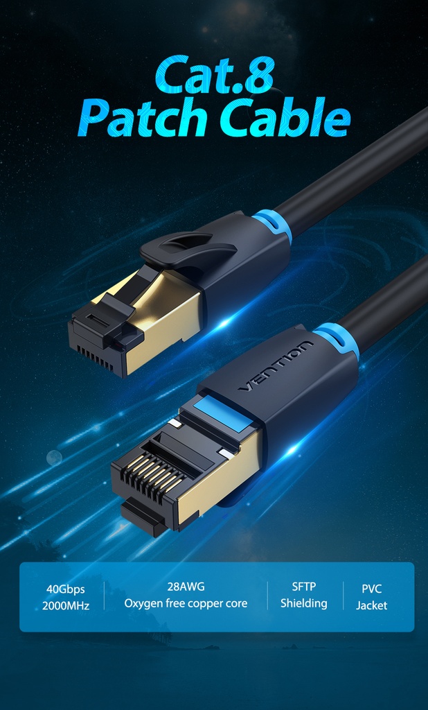 Vention NETWORK Cable CAT8 SFTP 15.0m Black IKABN