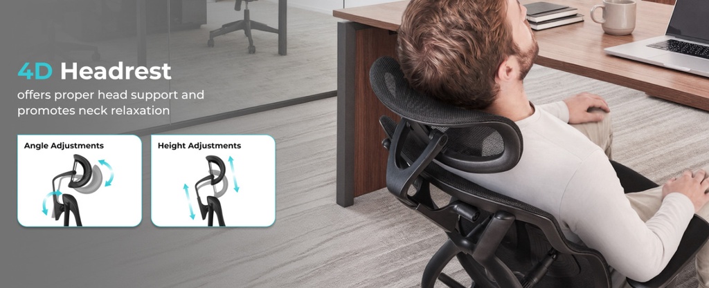 Lumivida Office Chair Ergonomic Mesh Lumbar Support Adjustable Seat/Armrest OCH01-5 Black
