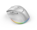 Genius Mouse Wireless+BT Rechargeable Mini RGB Ergo 9000S Pro White