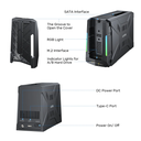 Unitek USB-C NVME/PCIe/SATA/HDD 10Gbps RGB Docking Station S1234B