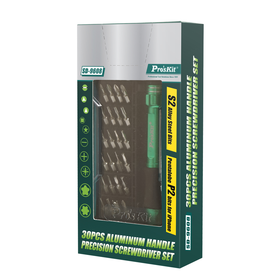 Proskit Screwdriver Precision Set of 30pcs Aluminium Handle SD-9608