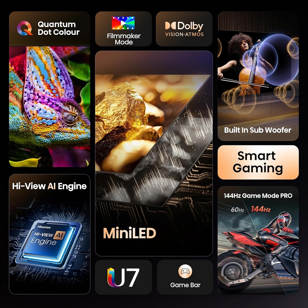 Hisense 50U7Q 50'' 4K Smart QLED MINI LED 144hz TV
