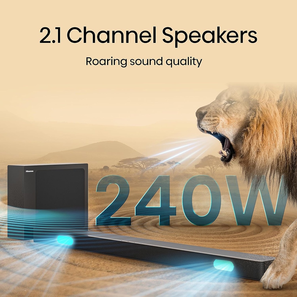 Hisense Soundbar HS2100 2.1 CH 240W BT/USB/Optical