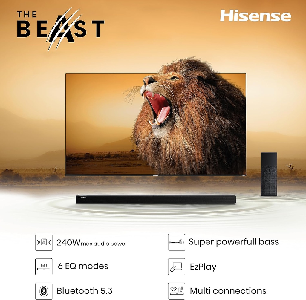 Hisense Soundbar HS2100 2.1 CH 240W BT/USB/Optical