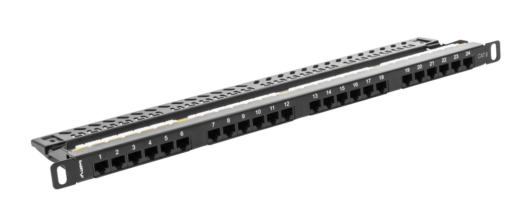 Lanberg Patch Panel 24-Port 0.5U 19" CAT6 UTP Black