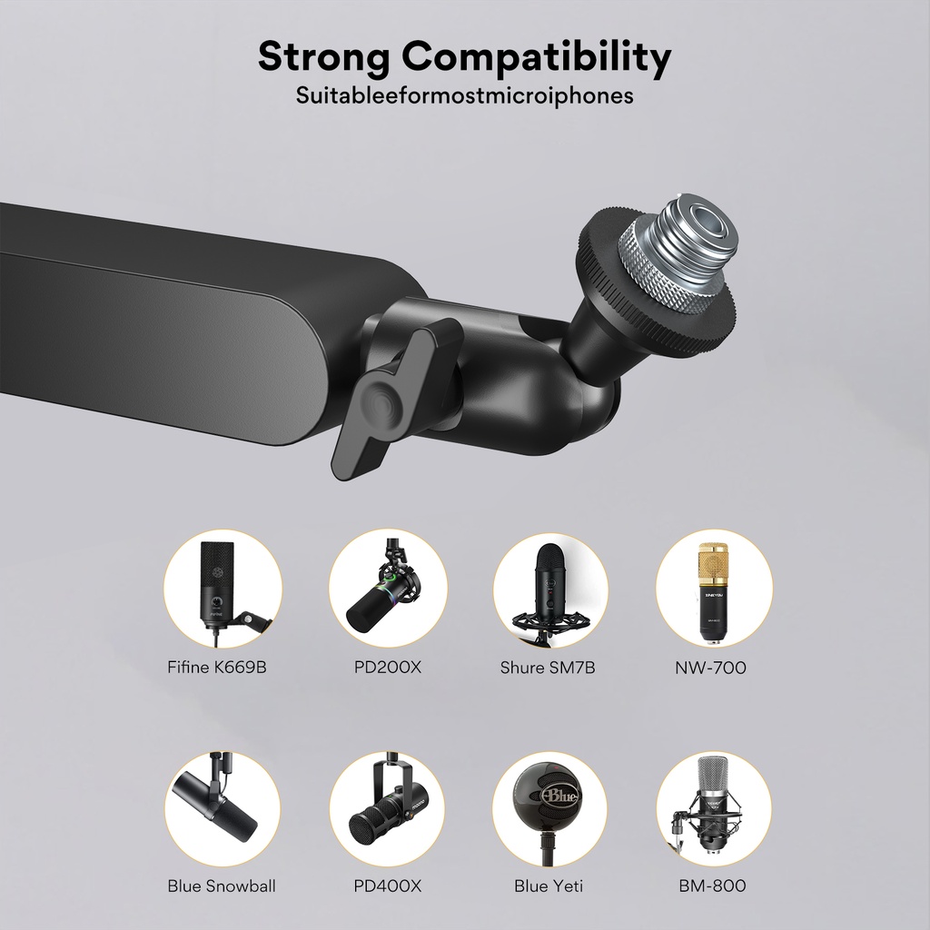 Maono BA92 Heavy Duty & Fully Adjustable Boom Arm Microphone Bracket