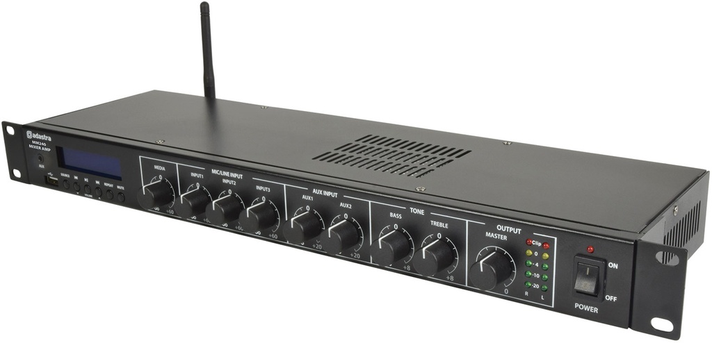Adastra MM240 Rackmount Amplifier 2x120W@4ohms USB/BT/FM 953.030UK