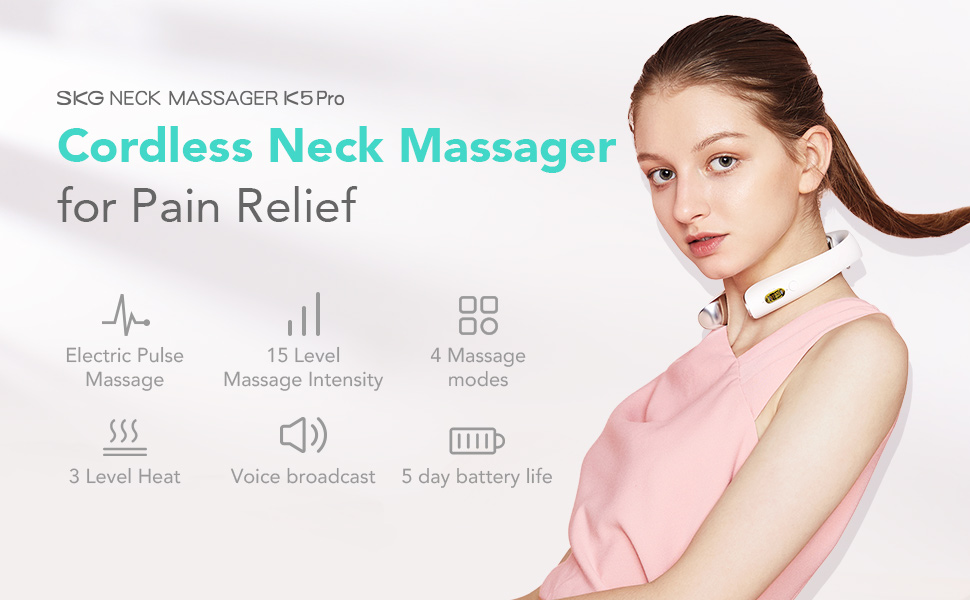 SKG K5 Pro Neck Massager with 4 modes of Pulse & 3 Level Heating