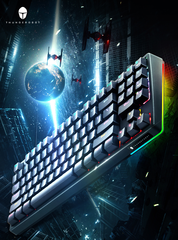 Thunderobot KG3089R Black Mechanical Gaming Keyboard 89 Blue Switch Keys