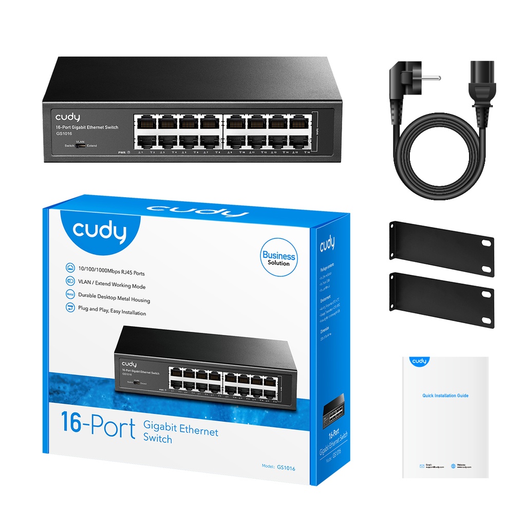 Cudy GS1016 16-Port Gigabit Ethernet Switch R/M with UK Plug