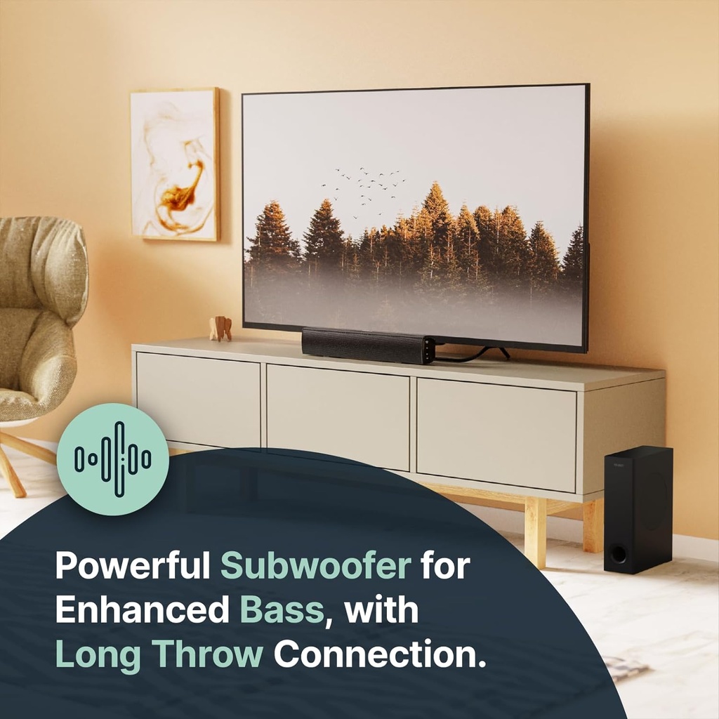 Majority BOWFELL PLUS 100W 2.1 Bluetooth Soundbar with Subwoofer, Optical, AUX & USB