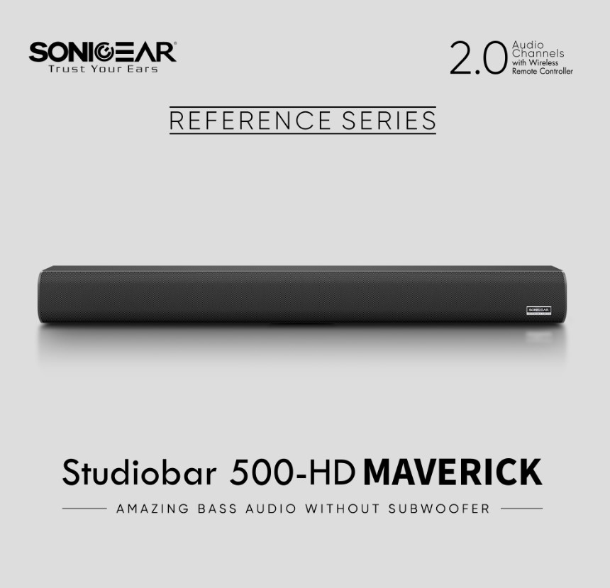 SonicGear STUDIOBAR 500HD Maverick 100W HiFi DSP Soundbar BT-USB-HDMI