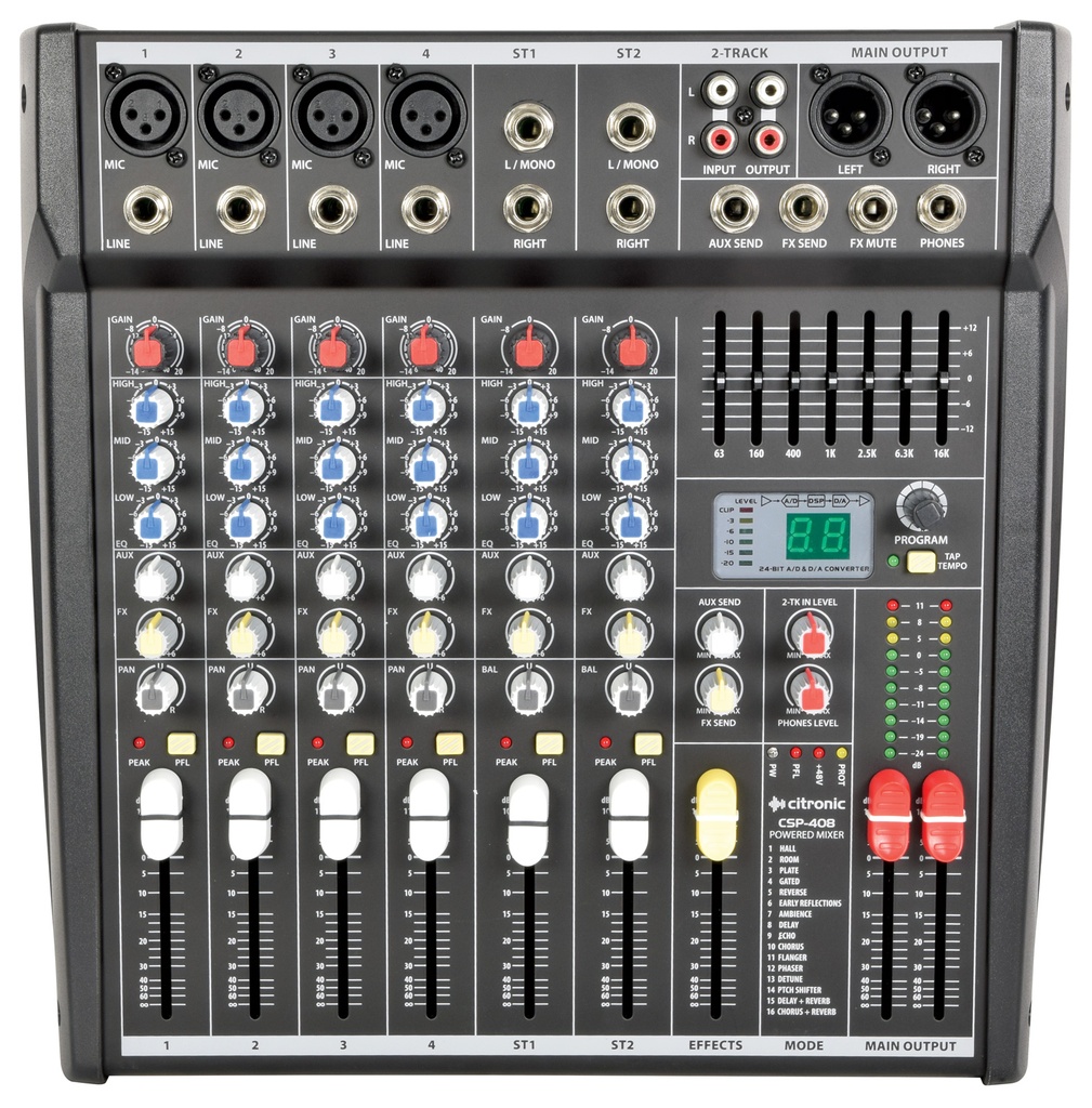 Citronic CSP408 8 Channel Mixer & Amplifier 400W with DSP 170.841UK