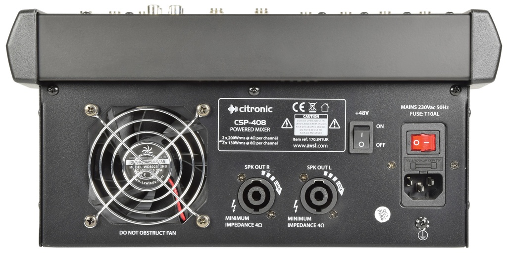 Citronic CSP408 8 Channel Mixer & Amplifier 400W with DSP 170.841UK