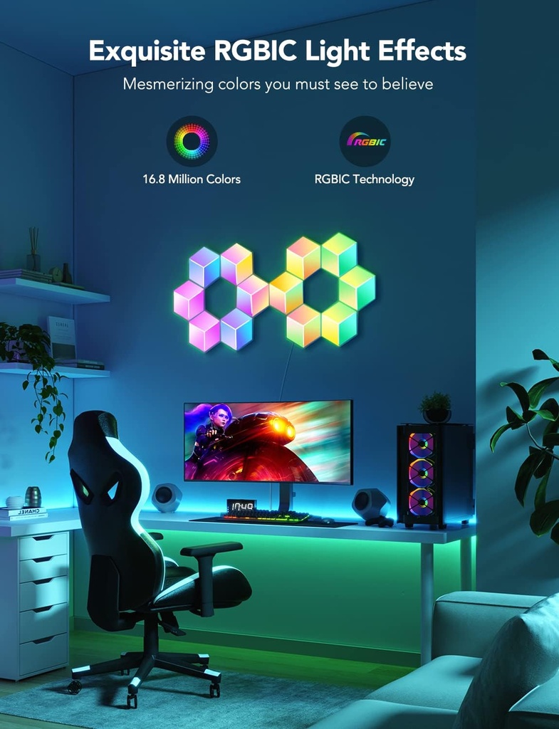 Govee Gaming Wall Glide Hexa Pro Light Panels 10pack H6066