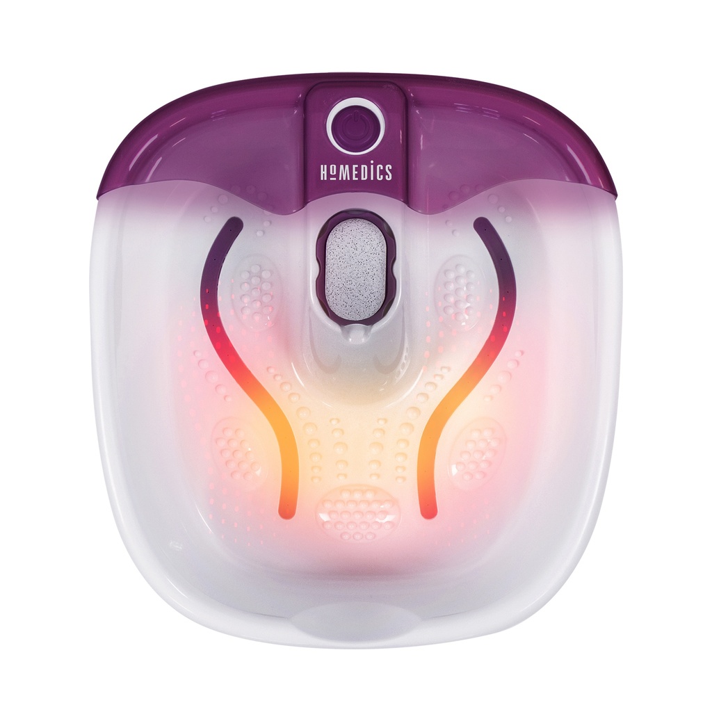 Homedics FS-55 Bubble Mate Foot Spa + Keep Warm Hydro Massager with Toe Touch Control & Removable Pumice Stone