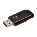 PNY Flash Drive Attache 4 USB 2.0 Stick 32GB Capless Slider Black FD32GATT4