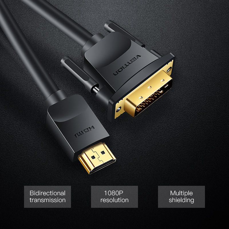 Vention HDMI Cable to DVI 24+1 BiDirection 1.0m ABFBF