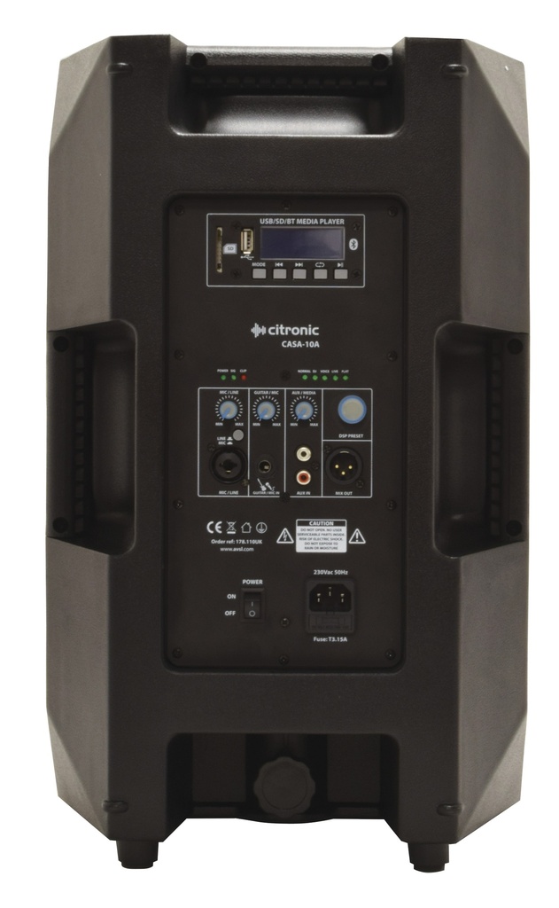 Citronic CASA-10A Active 10" Speaker DSP USB & Bluetooth 178.110UK