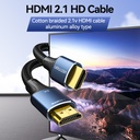 Vention HDMI Cable 2.1 8K60Hz Braided 1.0m Aluminium Blue ALGLF
