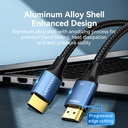 Vention HDMI Cable 2.1 8K60Hz Braided 1.0m Aluminium Blue ALGLF