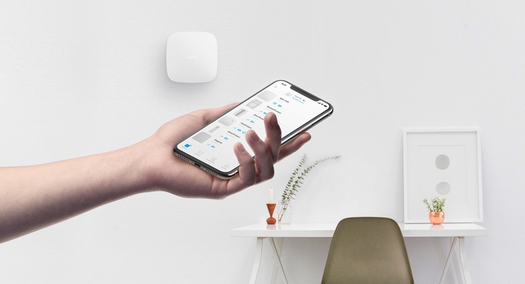 AJAX TCP-IP/GSM Alarm Hub White