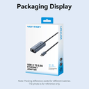 Vention Converter USB-C to 2.5 Gigabit Lan Aluminium Grey CFTHB