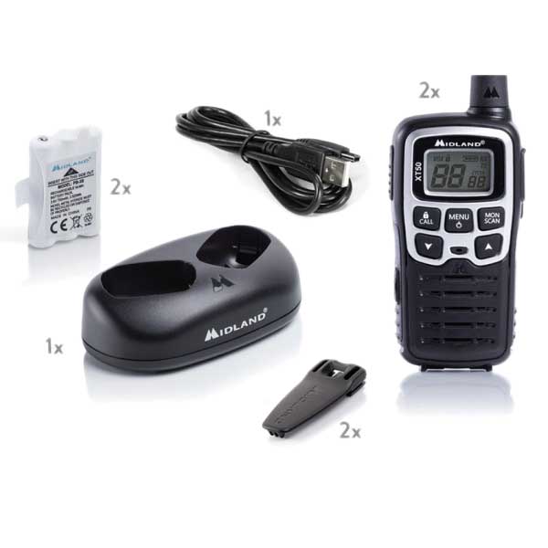 Midland XT50 Radio Walkie Talkie with Charging Dock (pair)