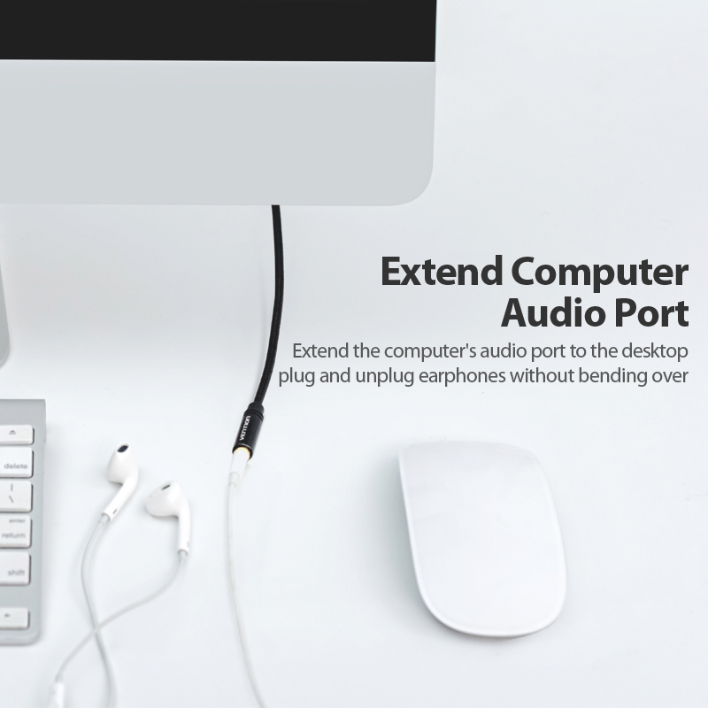 Vention AUDIO 3.5mm M-F Extension Cable Metal & Braided 1.5m BHBBG