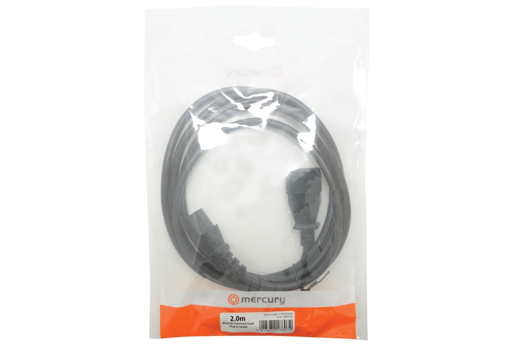 Mercury IEC Extension Lead 2.0m Bag 114.053UK