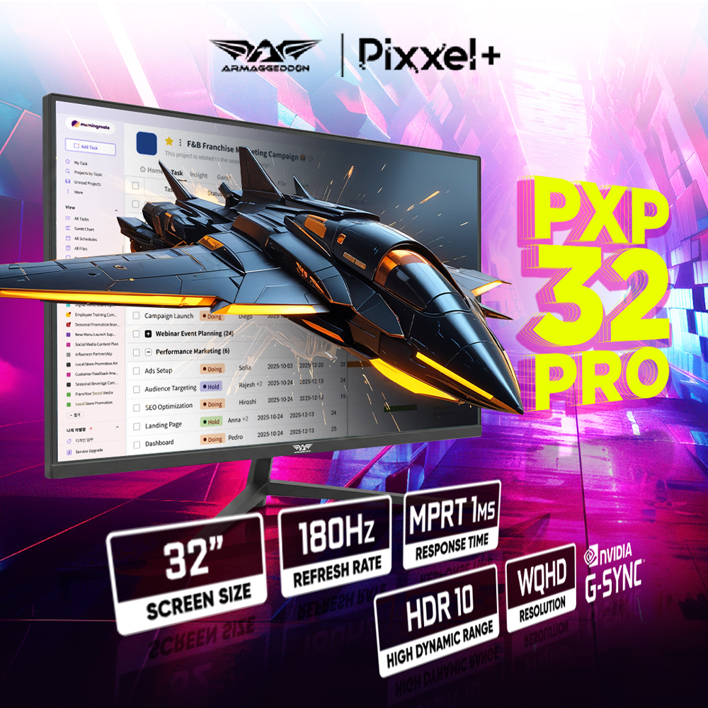 Armaggeddon Gaming Monitor 32'' Slim Frame 2K IPS 180Hz 1ms PXP32Pro Black