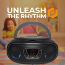 Denver TCL-212BTGR Grey Portable BoomBox with CD, FM Radio, USB, Bluetooth & LED Lights