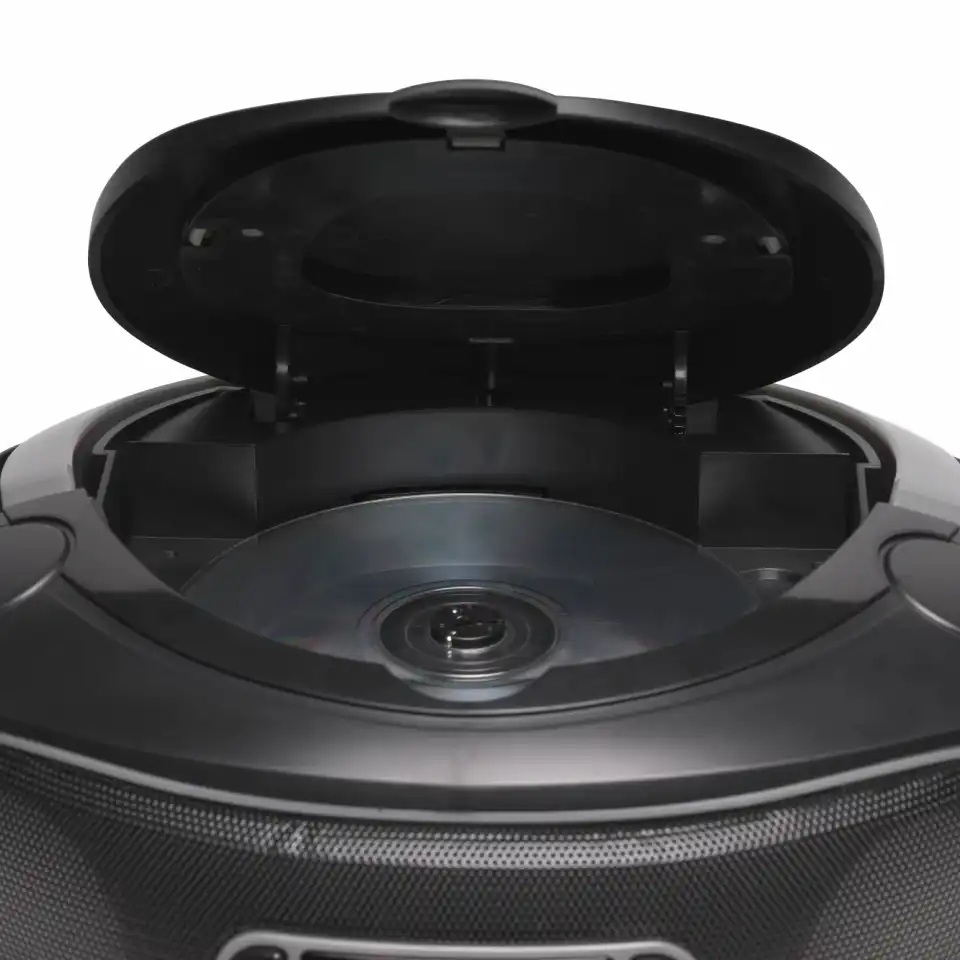 Denver TCL-212BTGR Grey Portable BoomBox with CD, FM Radio, USB, Bluetooth & LED Lights
