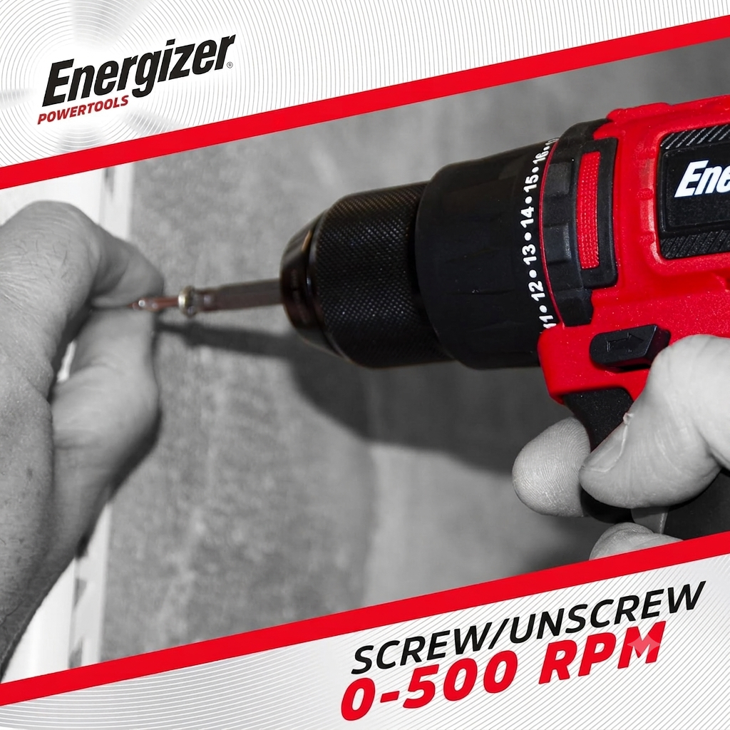 Energizer Power Tool Starter Kit With Cordless Drill /Battery (20V 2A) And Charger