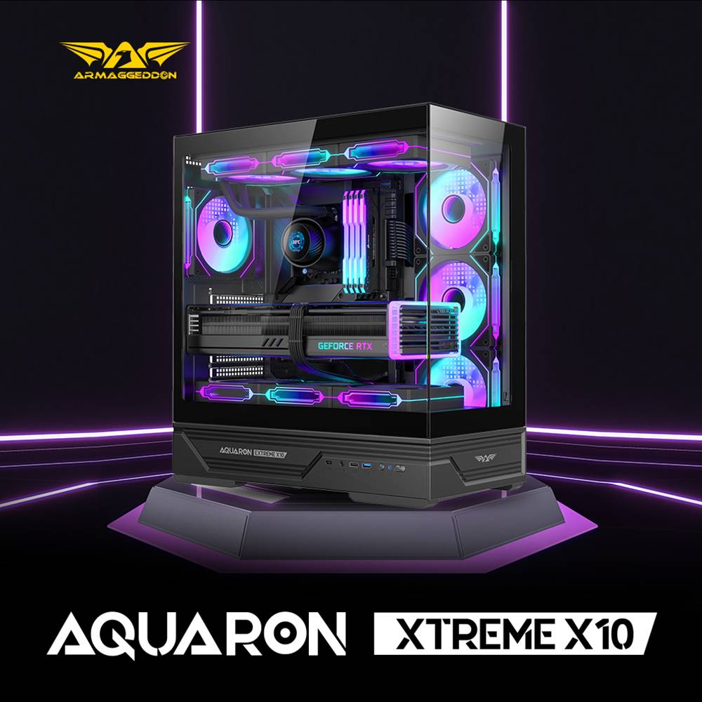 Armaggeddon Gaming Case ATX AQUARON XTREME X10 With 10x ARGB Fans